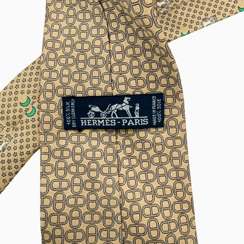 Designer Silk Tie Lot 5pc Hermes Fendi Paolo Gucci Vintage Baroque Equestrian - Picture 9 of 13